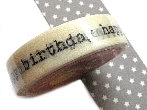 Motivklebeband Masking Tape Happy birthday (0,28/m)